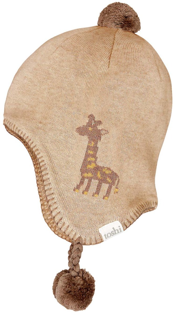 Organic Earmuff Storytime - Mr Giraffe | Toshi | Baby &amp; Toddler Hats &amp; Beanies | Thirty 16 Williamstown
