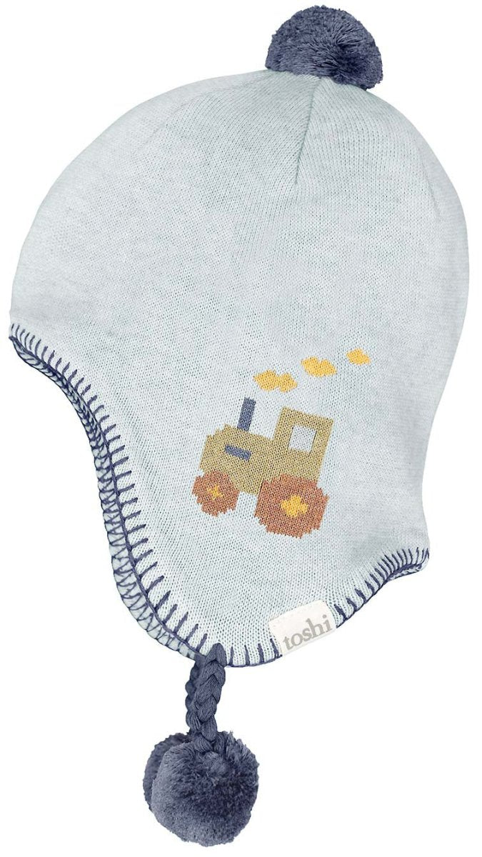 Organic Earmuff Storytime - Mr Tractor | Toshi | Baby & Toddler Hats & Beanies | Thirty 16 Williamstown