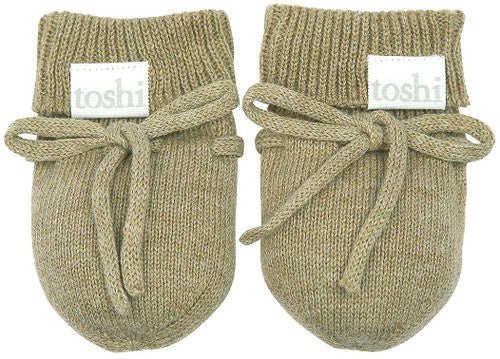 Organic Mittens Marley - Olive | Toshi | Pre Walkers, Booties &amp; Mittens | Thirty 16 Williamstown