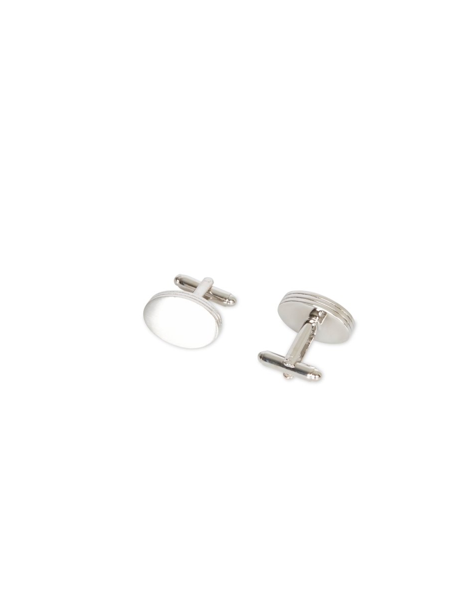 Oval Cufflinks - Brushed Silver | Van Heusen | Men&#39;s Accessories | Thirty 16 Williamstown