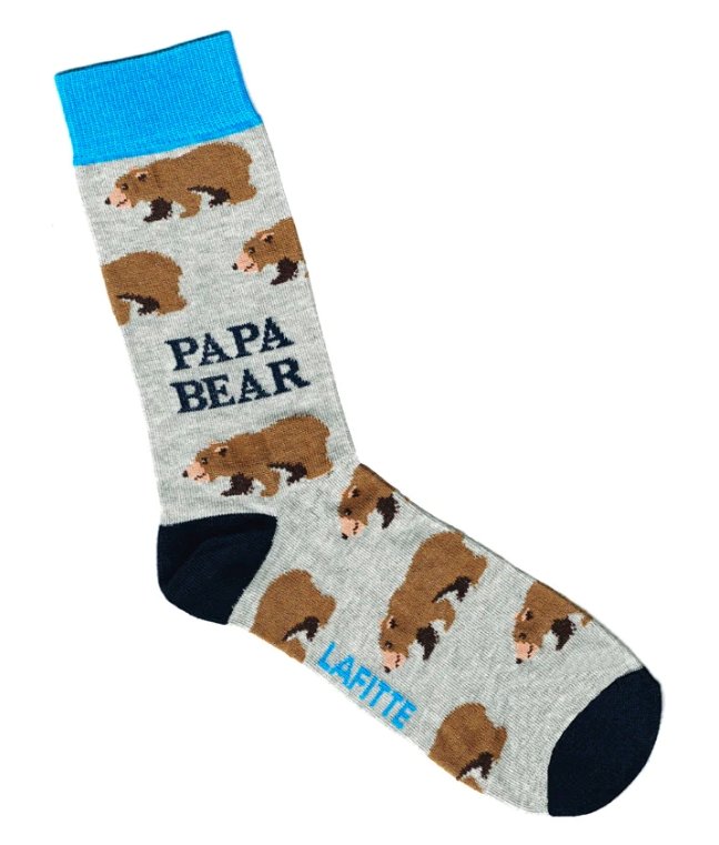 Papa Bear Grey Patterned Socks | Lafitte | Socks For Him & For Her | Thirty 16 Williamstown