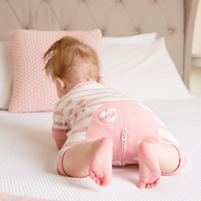 Pink Stripe Short Romper | Li'l Zippers | Baby & Toddler Growsuits & Rompers | Thirty 16 Williamstown