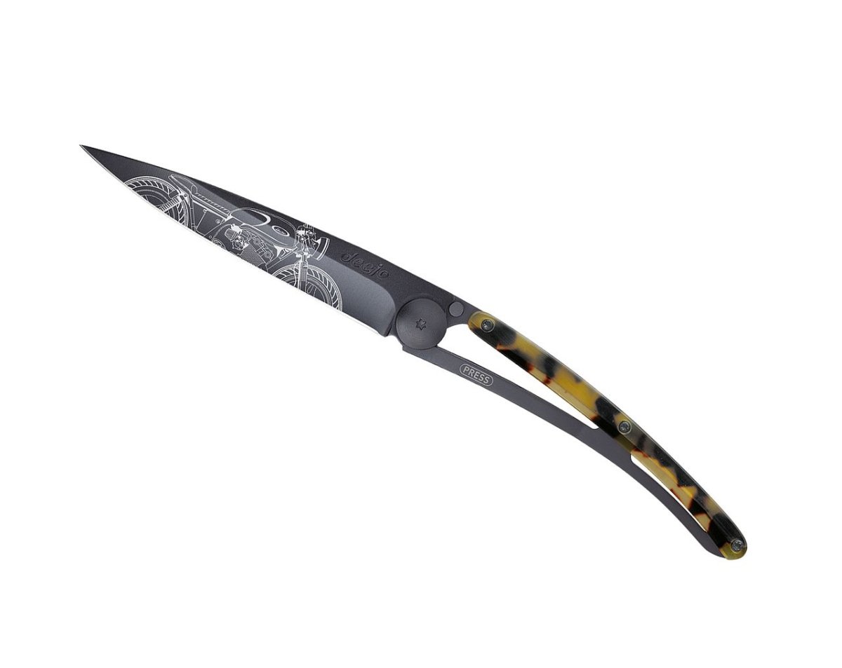 Pocket Knife 37g - Café Racer Tattoo Black | Deejo | Pocket Knives | Thirty 16 Williamstown