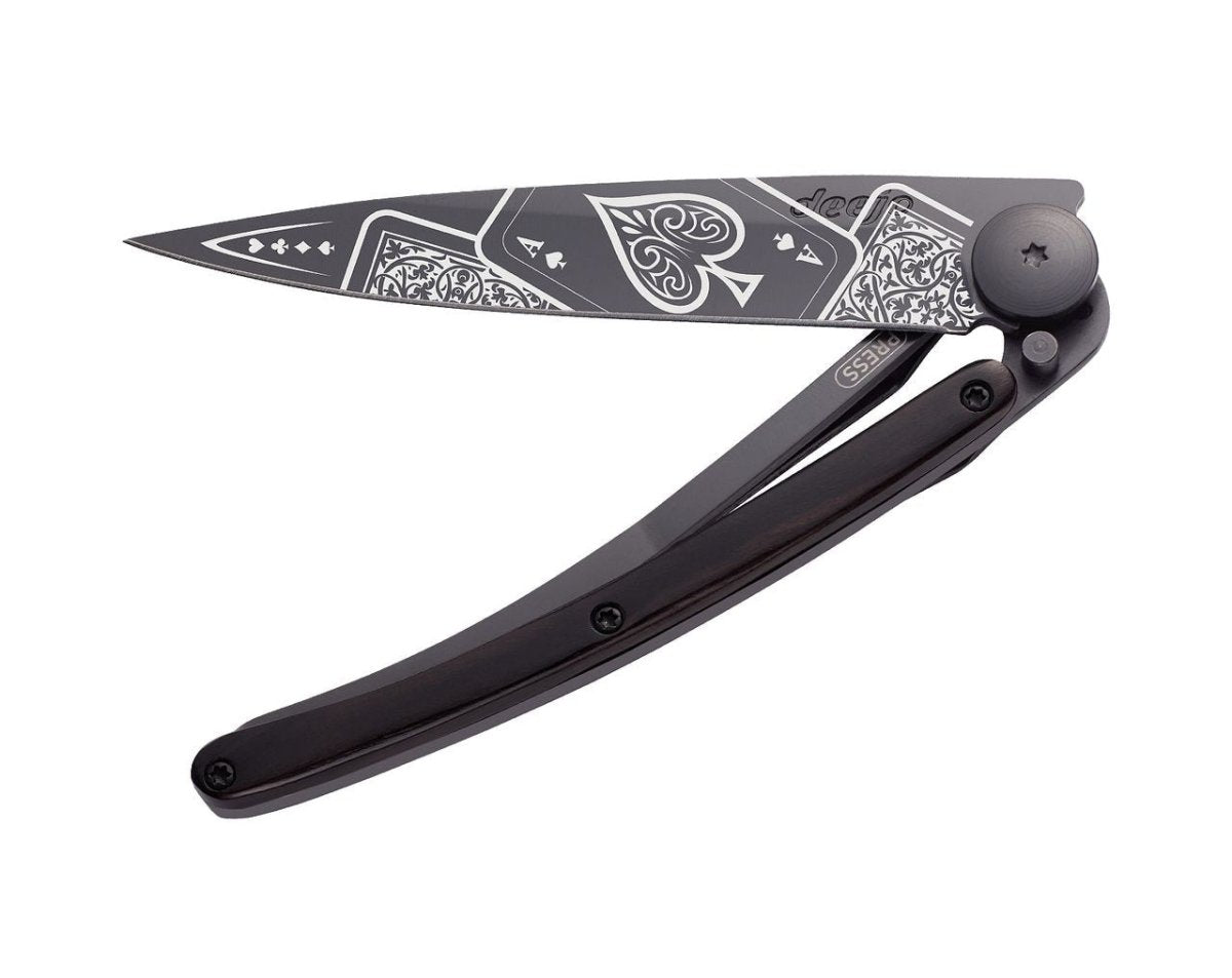 Pocket Knife 37g - Good Luck Tattoo Black | Deejo | Pocket Knives | Thirty 16 Williamstown
