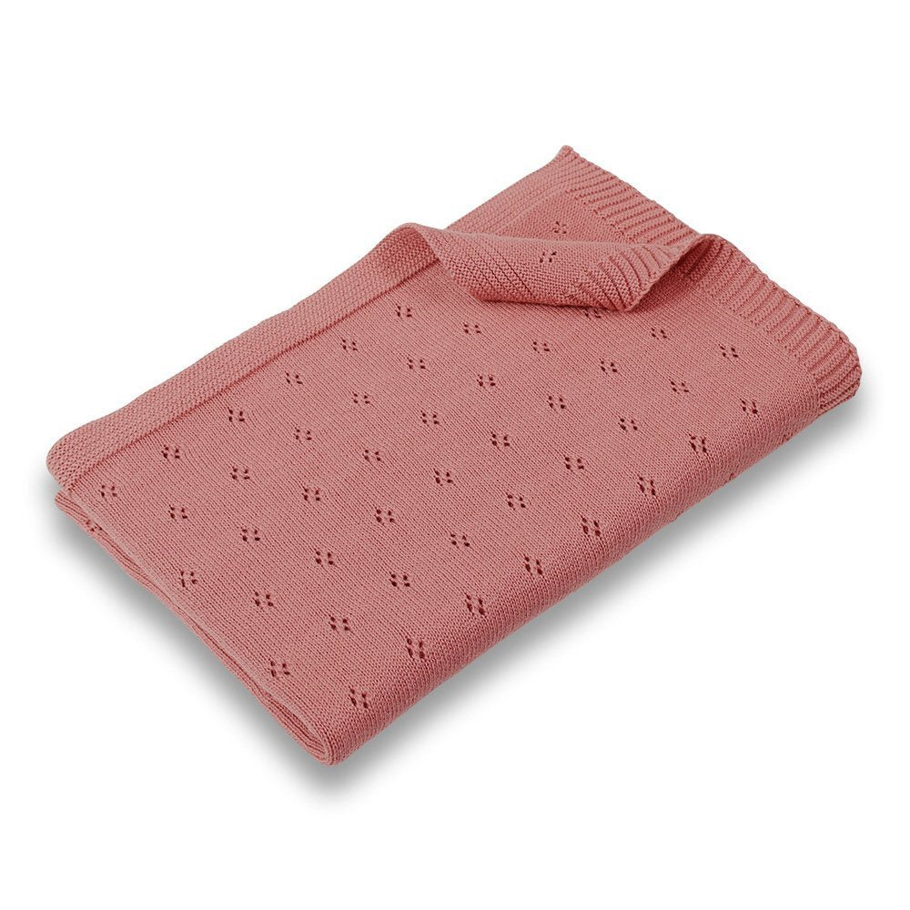 Pointelle Cotton Knit Blanket - Dusty | DLUX | Bedding, Blankets &amp; Swaddles | Thirty 16 Williamstown