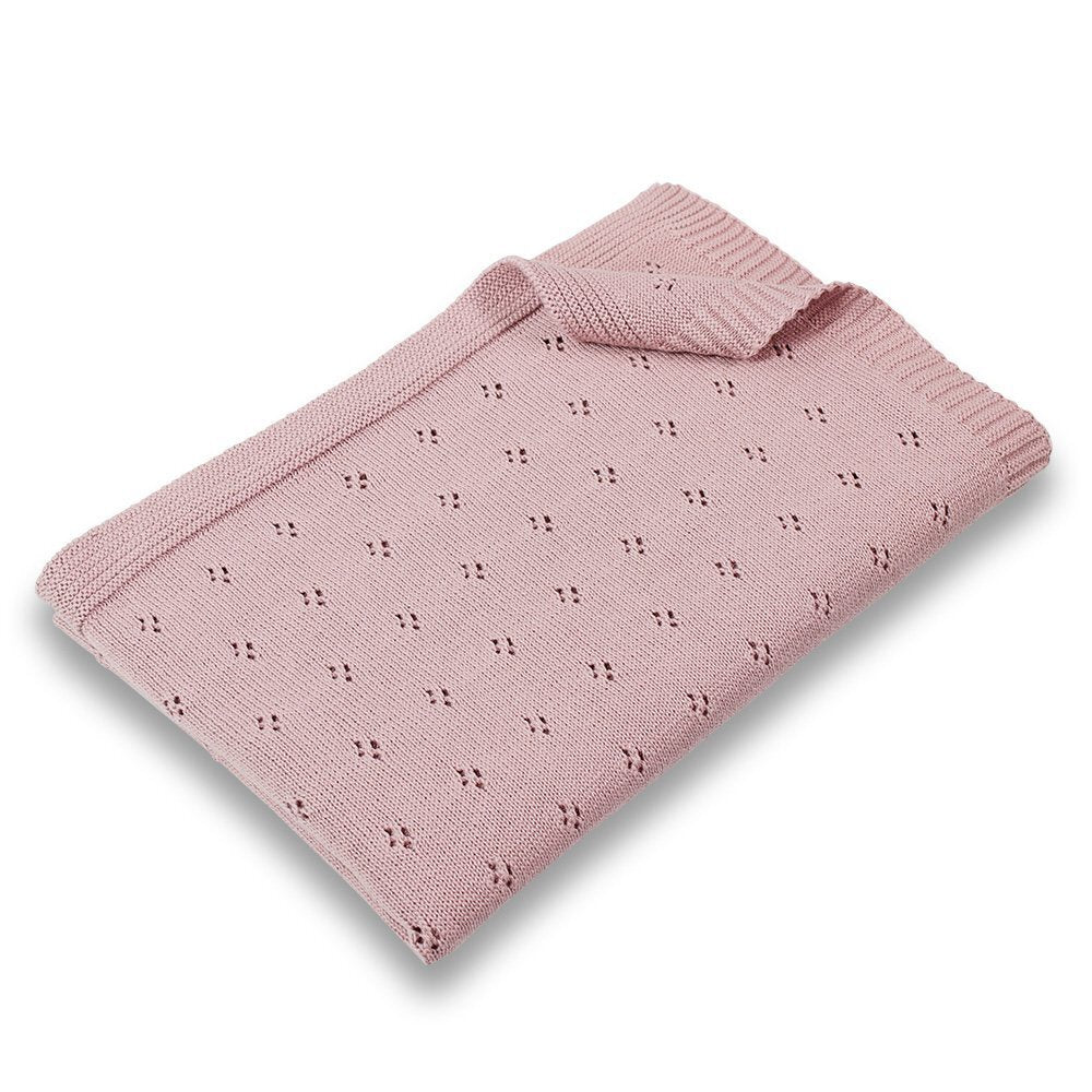Pointelle Cotton Knit Blanket - Musk | DLUX | Bedding, Blankets &amp; Swaddles | Thirty 16 Williamstown