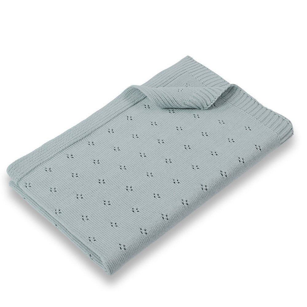 Pointelle Cotton Knit Blanket - Sage | DLUX | Bedding, Blankets &amp; Swaddles | Thirty 16 Williamstown