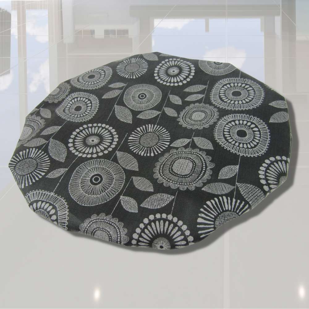 Shower Cap - Black & White Flowers | The Laminated Cotton Shop | Shower Caps | Thirty 16 Williamstown