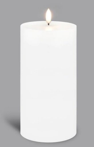 Single Wick Nordic White Pillar (7.8cm x 25.4cm) | Enjoy Living | Flameless Candles | Thirty 16 Williamstown