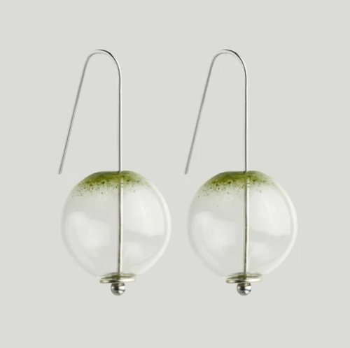 Small Globe Glass Earrings - Moss Green | Beuy | Jewellery | Thirty 16 Williamstown