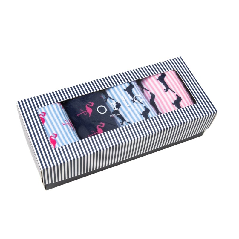 Socks Box - Dachie & Flamingo | Ortc | Hats, Scarves, Gloves, Boxers & Socks | Thirty 16 Williamstown