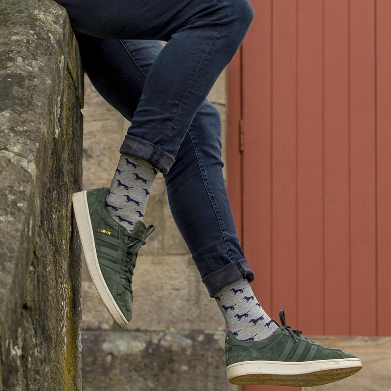 Socks - Grey &amp; Navy Dachies | Ortc | Hats, Scarves, Gloves, Boxers &amp; Socks | Thirty 16 Williamstown