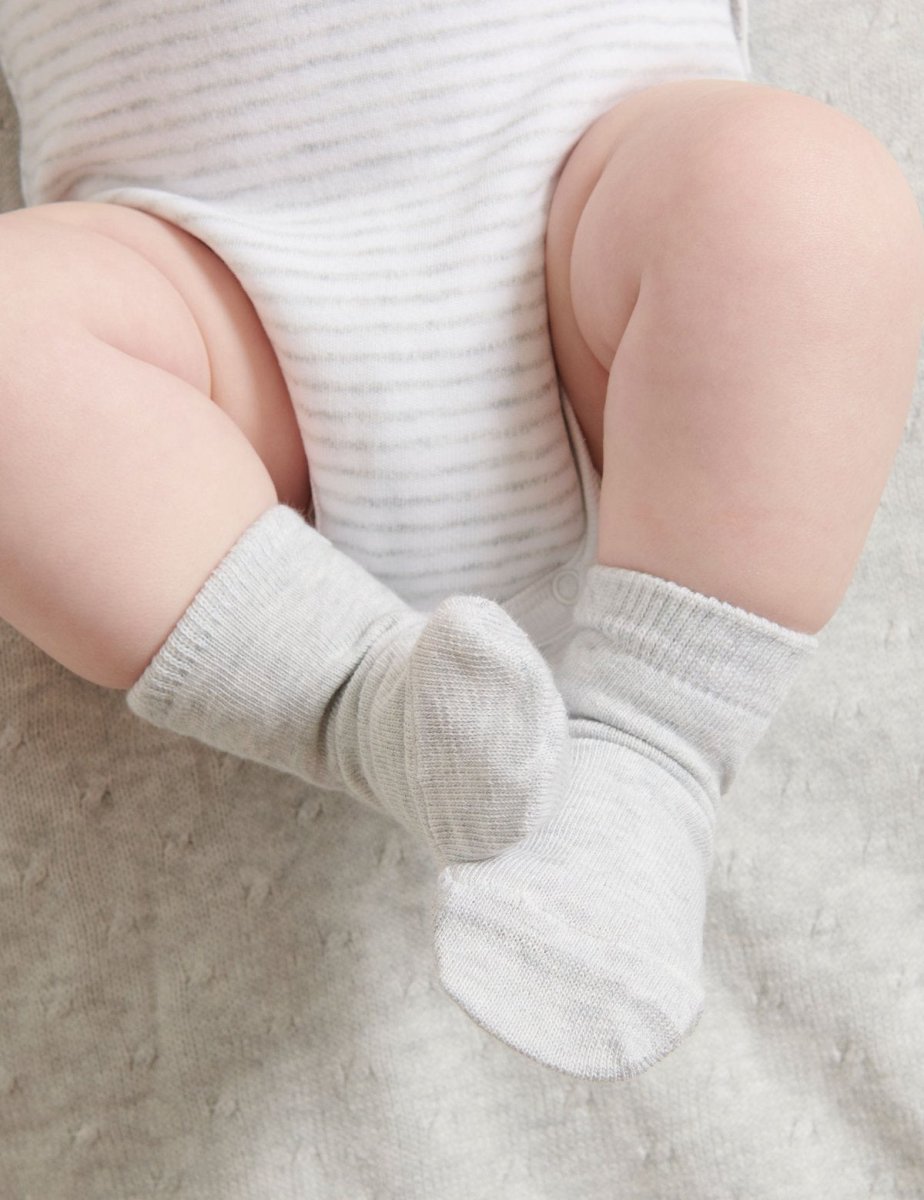 Socks Pack - Pale Grey Melange | Purebaby | Baby & Toddler Socks & Tights | Thirty 16 Williamstown