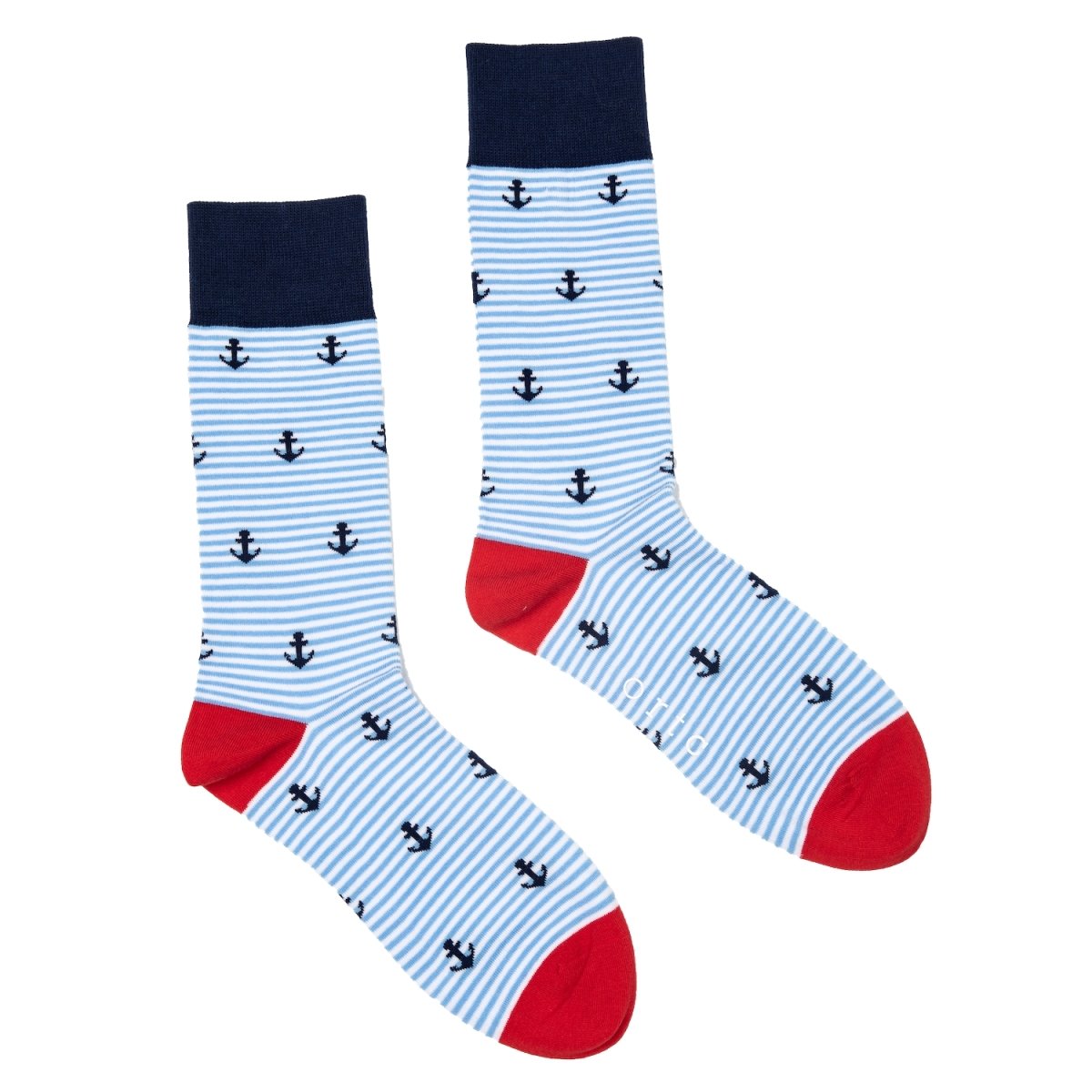 Socks - Pale Stripe Anchors | Ortc | Hats, Scarves, Gloves, Boxers & Socks | Thirty 16 Williamstown