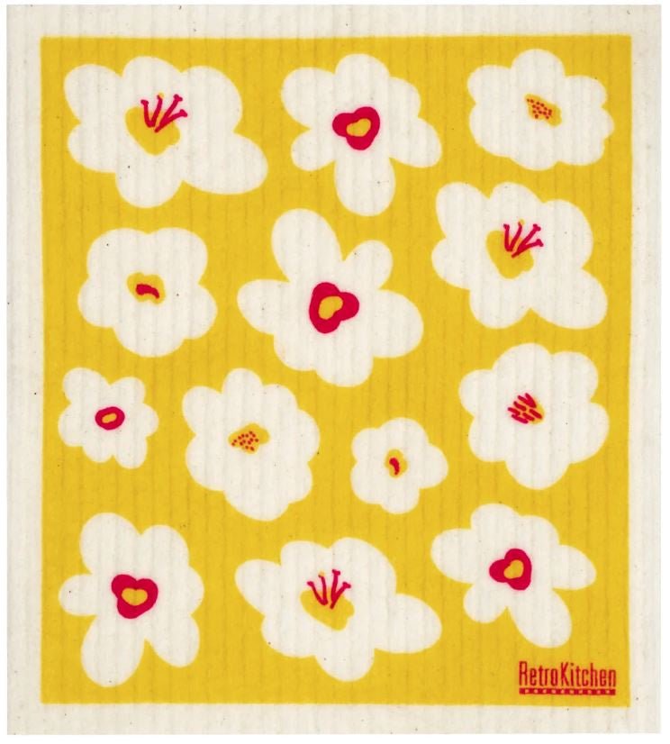 Sponge Cloth - Retro Flowers | Retro Kitchen | At The Sink | Thirty 16 Williamstown