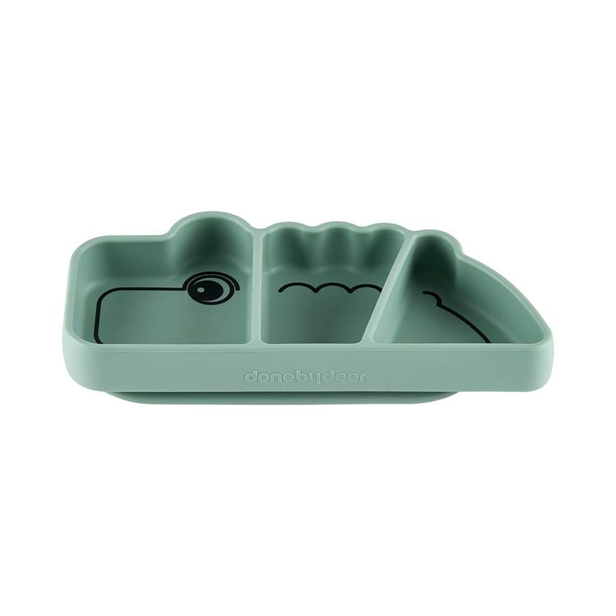 Stick &amp; Stay Silicone Plate - Croco Green | Done By Deer | Children's Dinnerware | Thirty 16 Williamstown