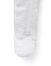 Stripe Zip Growsuit - Pale Grey Melange | Purebaby | Baby &amp; Toddler Growsuits &amp; Rompers | Thirty 16 Williamstown