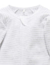 Stripe Zip Growsuit - Pale Grey Melange | Purebaby | Baby &amp; Toddler Growsuits &amp; Rompers | Thirty 16 Williamstown