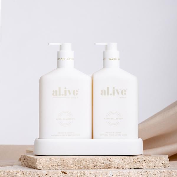 The Duo - Hand & Body Wash & Lotion + Tray - Mango & Lychee | Al.ive Body | Body Lotion & Wash | Thirty 16 Williamstown