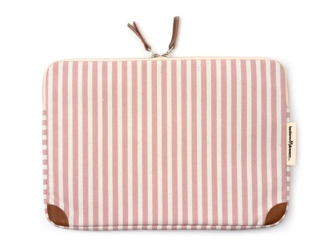 The Laptop Sleeve - Laurens Pink Stripe | Business & Pleasure Co | Beach Collections | Thirty 16 Williamstown