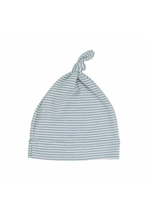 Topknot Cotton Stripe Baby Hat - Baby Blue | DLUX | Baby & Toddler Hats & Beanies | Thirty 16 Williamstown