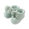 Topsy Faux Fur Pom Pom Booties - Mint | DLUX | Pre Walkers, Booties &amp; Mittens | Thirty 16 Williamstown