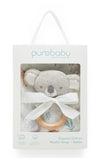 Wrap &amp; Rattle Gift - Eucalyptus Friends | Purebaby | Toys | Thirty 16 Williamstown