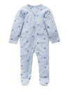 Zip Growsuit - Leaf Pale Blue | Purebaby | Baby &amp; Toddler Growsuits &amp; Rompers | Thirty 16 Williamstown