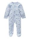 Zip Growsuit - Leaf Pale Blue | Purebaby | Baby &amp; Toddler Growsuits &amp; Rompers | Thirty 16 Williamstown