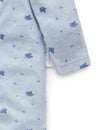 Zip Growsuit - Leaf Pale Blue | Purebaby | Baby &amp; Toddler Growsuits &amp; Rompers | Thirty 16 Williamstown
