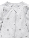Zip Growsuit - Leaf Pale Grey | Purebaby | Baby &amp; Toddler Growsuits &amp; Rompers | Thirty 16 Williamstown