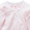 Zip Growsuit - Stripe Pale Pink Melange | Purebaby | Baby &amp; Toddler Growsuits &amp; Rompers | Thirty 16 Williamstown