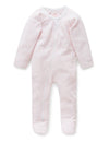 Zip Growsuit - Stripe Pale Pink Melange | Purebaby | Baby &amp; Toddler Growsuits &amp; Rompers | Thirty 16 Williamstown