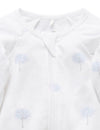 Zip Growsuit - Tree Pale Blue | Purebaby | Baby &amp; Toddler Growsuits &amp; Rompers | Thirty 16 Williamstown