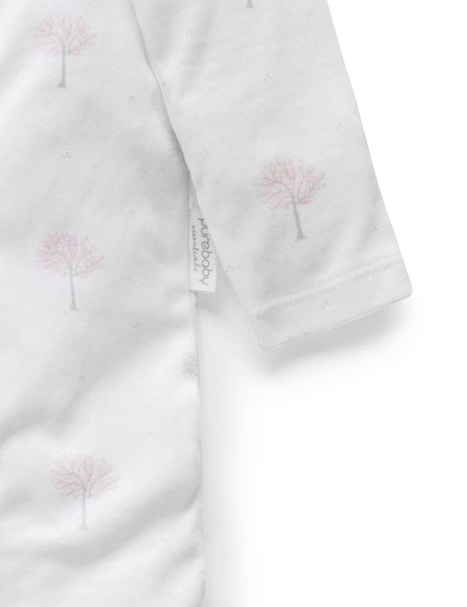 Zip Growsuit - Tree Pale Pink | Purebaby | Baby &amp; Toddler Growsuits &amp; Rompers | Thirty 16 Williamstown