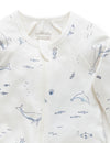 Zip Growsuit - Vanilla Nautical | Purebaby | Baby &amp; Toddler Growsuits &amp; Rompers | Thirty 16 Williamstown